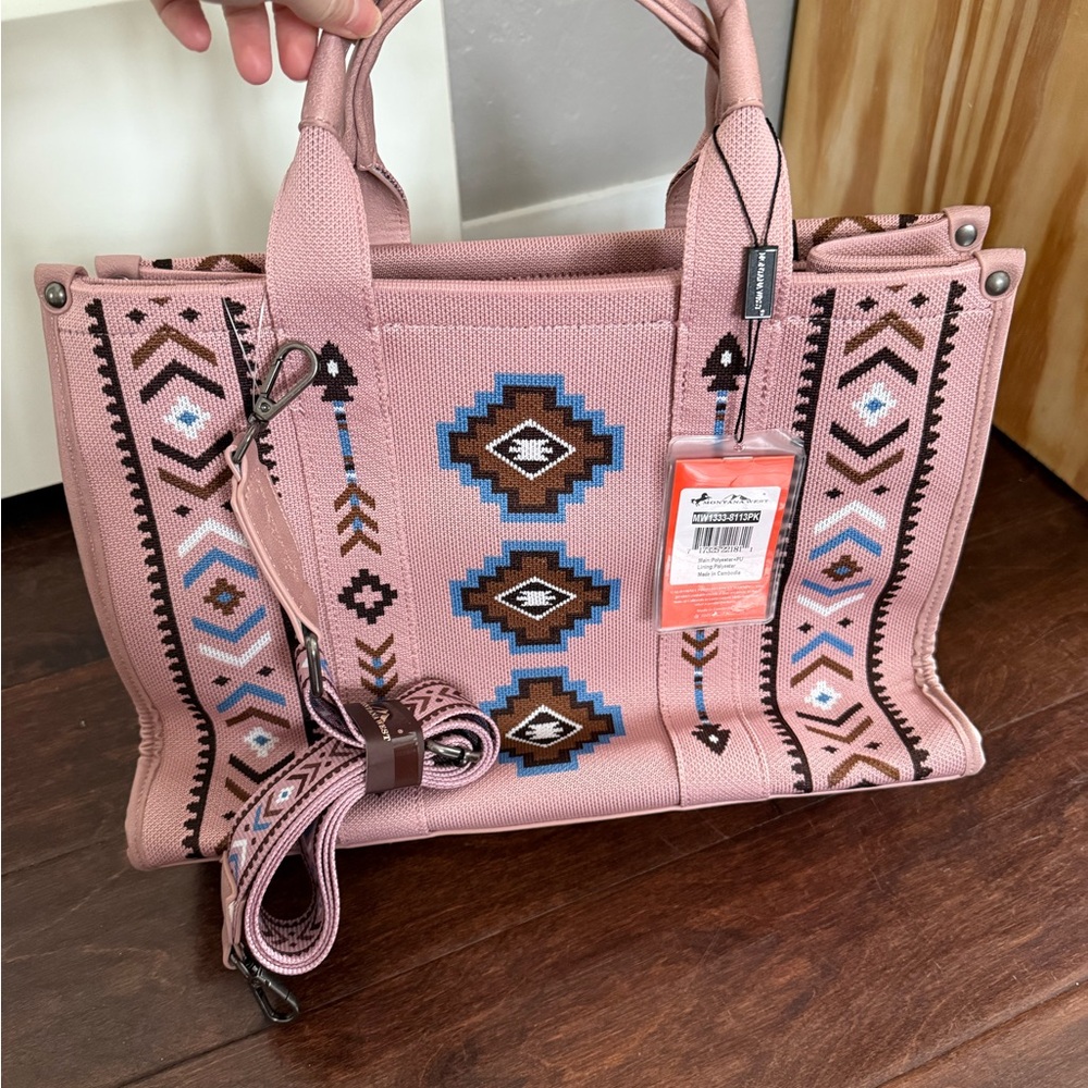 Montana West Pink and Brown Patterned Crossbody Bag